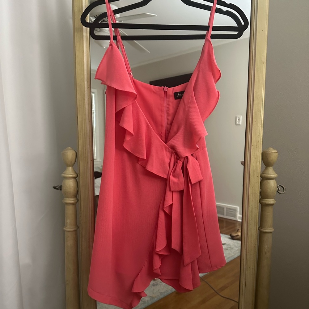 Elegant Coral Ruffle Romper